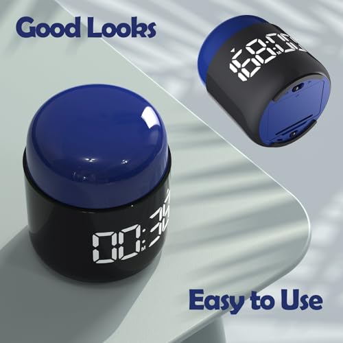 Large Display Digital Timer Stopwatch, Retro Manual Twist Table Count Down & Up Game Timer, Easy to use, Night Light Silent & Sound Timers for ADHD Study Work Kitchen Classroom Yoga Gym (Navy) - color: Navy