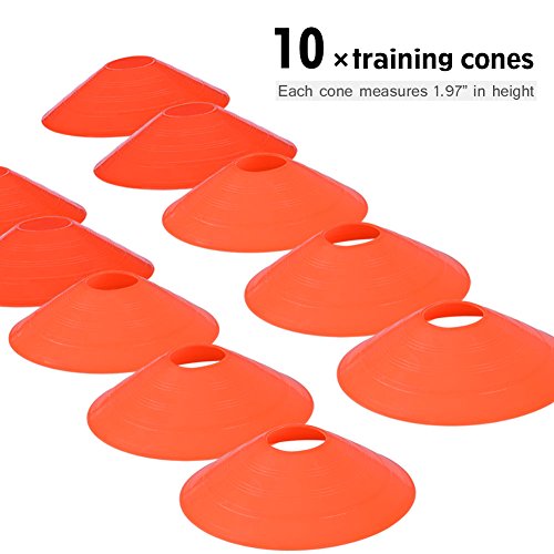 Speed Ladder Kit 19Ft Flat Agility Trainer with 10 Disc Cones for Football Soccer Training Speed Ladders, Athletic Equipment for Sports Fitness