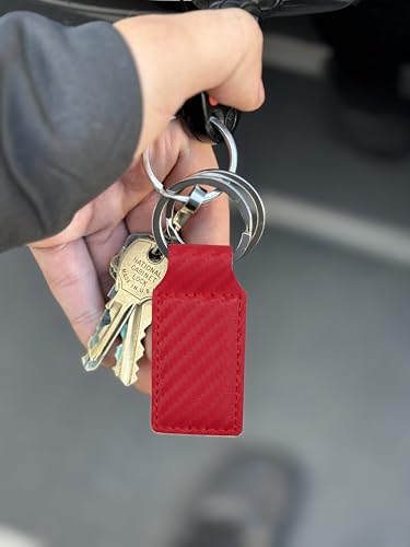 LaserGram Rectangle Keychain, Allah 2, Personalized Engraving Included (Carbon Fiber Red) - color: Carbon Fiber Red