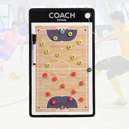Magnetic Soccer Coaching Board, Futsal Tactics Clipboard, Double Sided Dry Erase Whiteboard, Portable Design for Competition Training Teaching Coaching