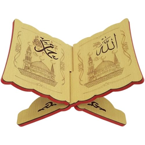 Wooden Eid Islamic Book Shelf, Small Wooden Recipe Stand for Ramadan Bible Holder Kuran Quran Koran Holy Book Stand - color: C