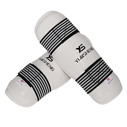 Taekwondo Shin Guards, EVA Protective Sparring Pads with Adjustable Elastic Straps for Kickboxing, MMA, Martial Arts Training, Size M