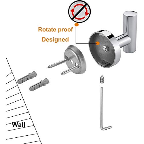 Nolimas Towel Coat Hook Polished Chrome SUS304 Stainless Steel Bathroom Clothes Cabinet Closet Sponges Robe Hook Wall Mounted Round Kitchen Heavy Duty Door Hanger 2 Packs - color: 2pcs Polished Chrome