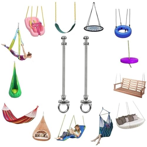 2-Pack Heavy Duty Swing Hangers with Bearings- 304 Stainless Steel Swing Set Brackets, 1500LB Capacity for Porch Swings, Hanging Chairs, Punching Bags, Gym Equipment - style: 2 Pack
