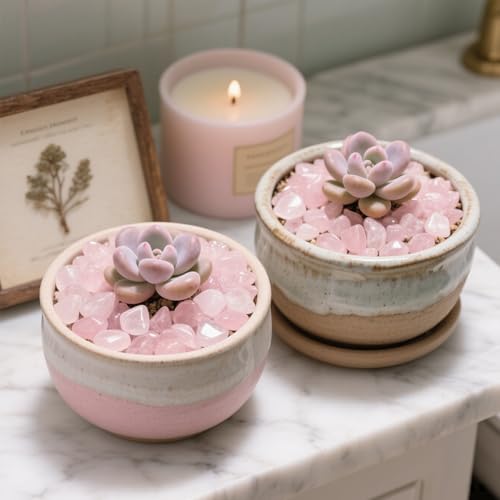 0.96LB Rose Quartz Aquarium Gravel Natural Crystal Crushed Vase Filler Fish Tank Decorative Succulent Rocks Bulk Tumbled Polished Irregular Shaped - color: Rose Quartz