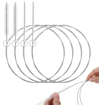 4pcs Extra Long Straw Cleaner Brush, 39 Inches Long Pipe Cleaners, Straw Cleaning Brush for Kegerator Feeding Tube Teapot Spout Sunroof Drain Refrigerator Drain