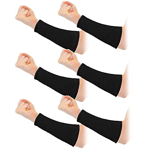 Sintege 3 Pairs Arm Protectors for Thin Skin and Bruising Cut Resistant Forearm Sleeve Level 5 Arm Burn Protection Sleeve (Black,7.9 Inch) - color: Black, size: 7.9 Inch
