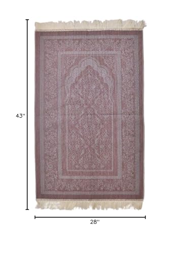 Islamic Prayer Rugs, Muslim, Prayer Rugs for Women, Men and Kids, Hajj Prayer Rugs, Best Ramadan Gifts, Mosque, Soft Prayer Rugs, Premium Quality, Made in Turkey, Turkzar (Red)