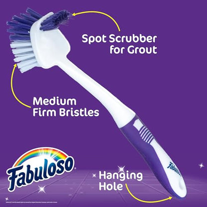 Fabuloso Long Tile Brush with Spot Scrubber, White and Purple, 11 Inch - size: Tile Brush w/ Spot Scrubber