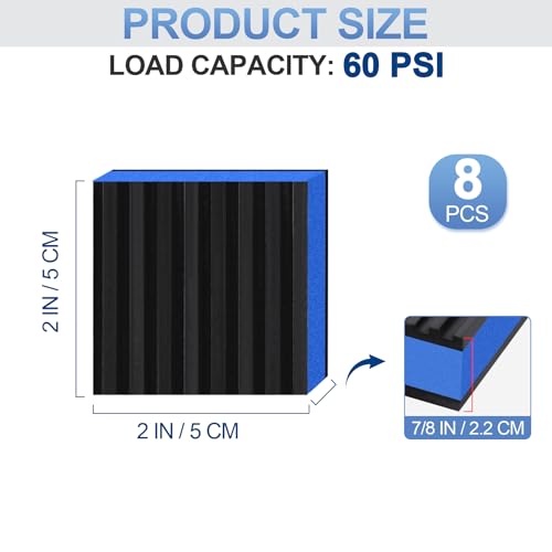 ToLanbbt 8 Pack Anti Vibration Pads for Washing Machine 2"x2", 7/8"T EVA Mechanical Damping Vibrating Sound Isolation Pad Rubber Isolator Mat for Compressor, Air Conditioner, Washer, Dryer, Treadmill - size: 2'' X 2'' X 7/8"
