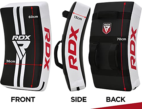 RDX Kick Shield Muay Thai Kickboxing, Heavy Curved Kicking Striking Body Pad, Punching Foot Target MMA Boxing Training, 3 Padded Handles, Martial Arts Karate TKD Taekwondo (ONE PAD ONLY)