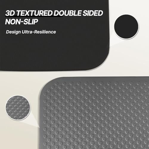 Foldable Exercise Pad Extra Thick 1.2" x 14" x 24" | POE Non-Toxic Multi-Functional Knee & Elbow Cushion for Push Up, Yoga, Pilates, Home & Gym Use for Adults & Kids - color: Black+Gray