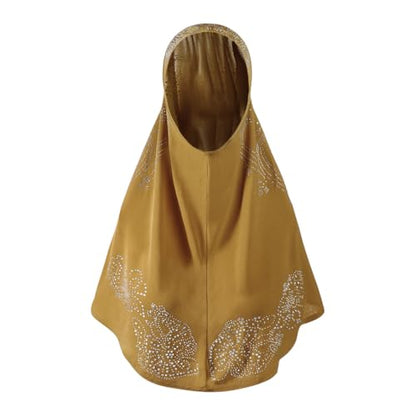 SIQITECHNO Elegant Hijab for Women Muslim Turban Scarf Islamic Headscarf Muslimah Turban Arabian Headwear Eid Scarf Shawl - color: Camel Color