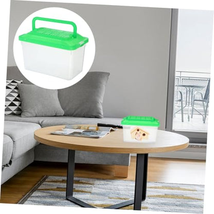 Happyyami 2pcs Portable Fish Tank Handle Aquarium for Travel Betta Container for Small Reptiles Turtles and Hamsters Space-Saving Pet Transport Box