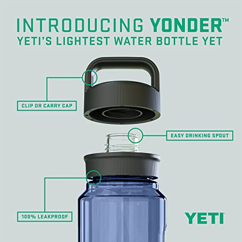 YETI Yonder Water Bottle with Yonder Chug Cap, Lightweight, Leakproof and BPA-Free - color: Navy, style: 34oz