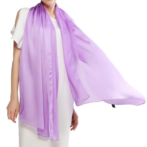 RIIQIICHY Women Shawls and Wraps for Evening Dresses Like Chiffon Silk Scarf Formal Silky Pashmina Shawls for Weddings - color: Lavender