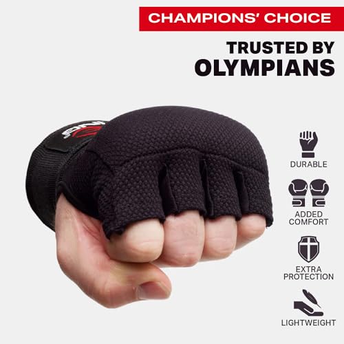 Elastic Quick Wraps by STING | Semi-Elastic Compression Fabric, Padded Knuckle Section, Expandable Finger Panels - color: Black, size: Medium