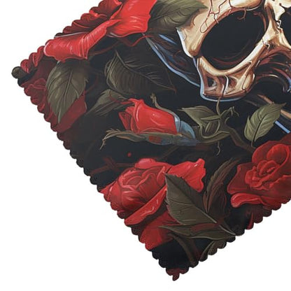 Placemats Set of 4 Heat Resistant Skull Rose-Red Place mat for Dining Table Non-Slip Table Mats Desktop Protection Pad Washable Place Mats for Kitchen Dining Outdoor - color: Skull Rose-red