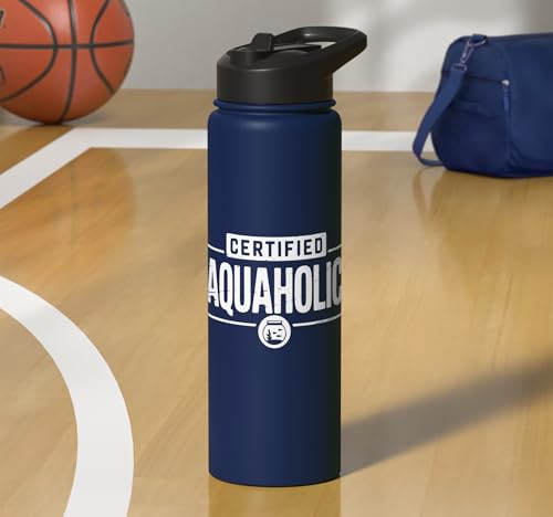 Aquarium Lover Fishkeeping Aquascape Aquarist Stainless Steel Insulated Water Bottle - color: Navy Blue