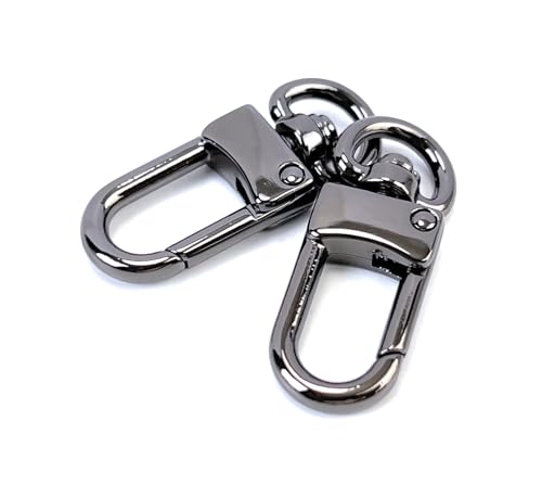 10 Pcs Gunmetal Black Classic Swivel Lobster Clasps | Premium Zinc Alloy Heavy-Duty Construction Secure Spring Closure 360° Smooth Rotation DIY Craft & Repairs - color: Gunmetal Black