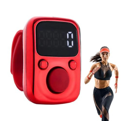 Tally Counter Portable Hand Finger Counting Clicker | Smart for Family Friends Home Young People Elderly Office Daily Wear - color: Red