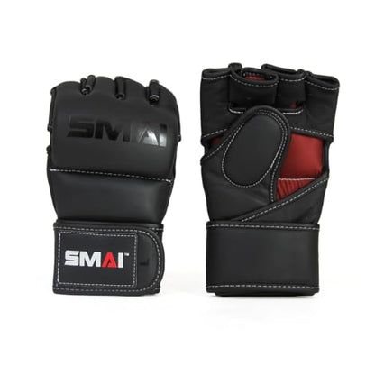 SMAI Elite85 Leather MMA Grappling Gloves - Competition Punching Mitts and MMA Gear for Men, Women and Youth - Made for Martial Arts Sparring, Punch Training and Bag Work. - size: Medium