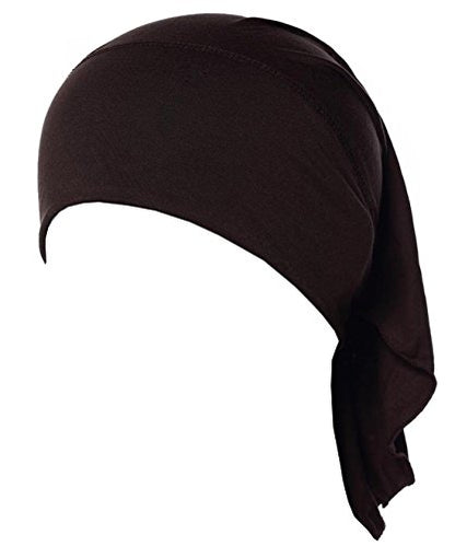 4 X Womens Muslim Mini Inner Hijab Caps Underscarf - color: Camel+coffee+w+blue