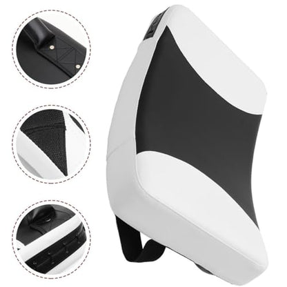 GARVALON Taekwondo Kick Pad and Kicking Shield Compact Black and White Curved Handheld Boxing Training Target for Martial Arts Coaching and Kickboxing Practice