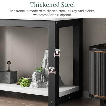 Fish Tank Stand,Fish Tank Stand with Non-Slip Foot Mats, Stylish Black Aquarium Cabinet, Turtle Tank Table for Living Room, Reptile Stand, 70x45cm (27.5"x17.7") - color: C, size: 70x45cm(27 1/2"x17 3/4")