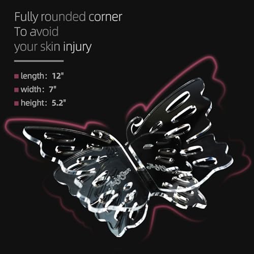 Butterfly Shaped Acrylic Book Stand for Reading, Perfect As A Cook Book Stand for Kitchen Counter Or Book Display Stand, Ideal for Hold Bibles, Magazines Or Art Books,12" x 7" x 5.2" - style: with laser logo