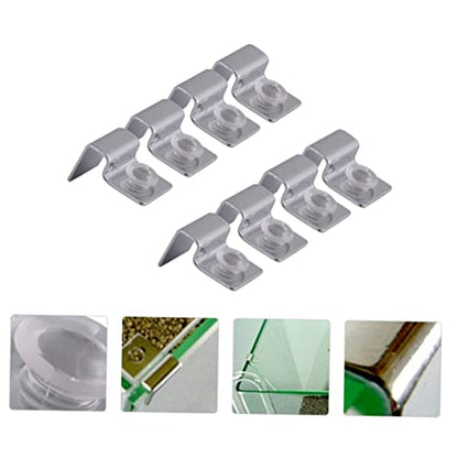 8pcs Stainless Steel Support Brackets for Glass Aquarium Covers Durable and Practical Fish Tank Holders for Easy Cleaning and Secure Fitting