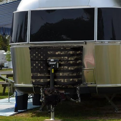 Camo American Flag Double 20lb RV Propane Camo Tank Cover for Travel Trailer Polyester Waterproof Cover Sun Protection Easy to Stall - color: American Flag Camo, size: S(20LB)