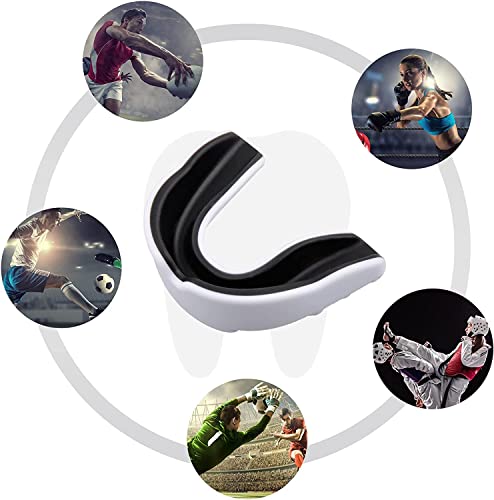 3 Pack Kids Youth Mouth Guard Football Sports Braces Mouthguards for Mouthpiece Boys Teeth for MMA Boxing Rugby Kickboxing Taekwondo Softball Lacrosse to Braces EVA (Black) - color: Black