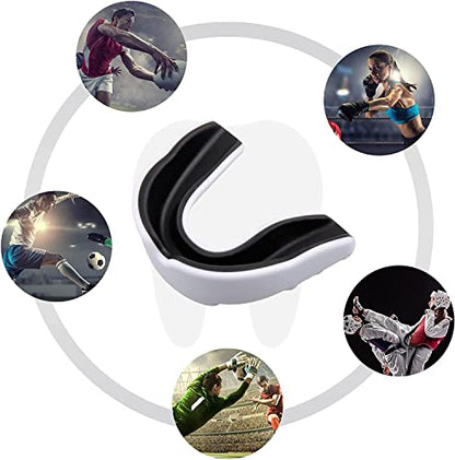 3 Pack Kids Youth Mouth Guard Football Sports Braces Mouthguards for Mouthpiece Boys Teeth for MMA Boxing Rugby Kickboxing Taekwondo Softball Lacrosse to Braces EVA (Black) - color: Black