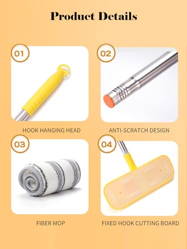 Mini Mop Small Mop for Kids Housekeeping Pretend Play Cleaning Toy Gift for Boys Girls (Blue) - color: Blue