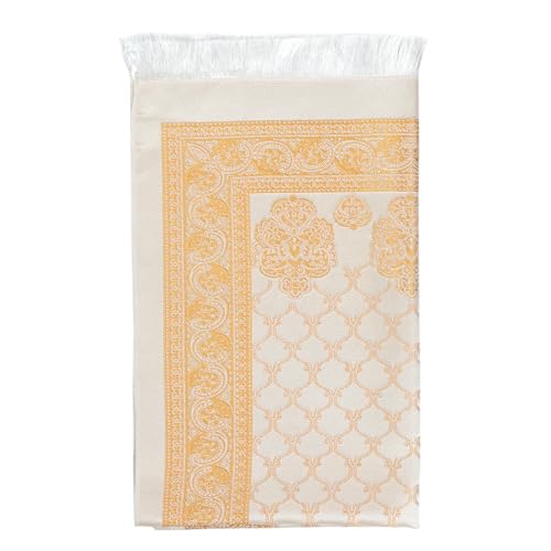Prayer Rug Muslim Prayer Mat for Kids Men Women - Soft Thin Prayer Carpet Mats Islam for Eid Travel Ramadan, Mubarak Islamic Gifts (Champagne) - color: Champagne