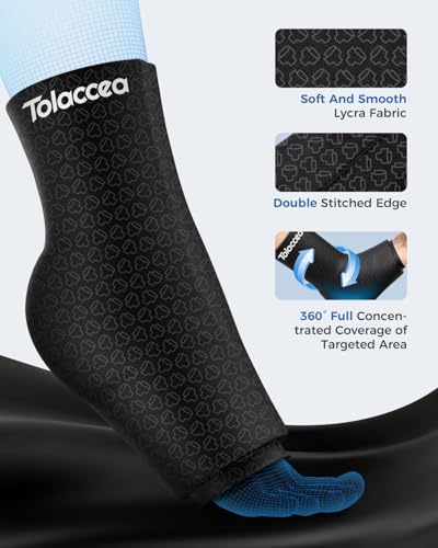 Tolaccea Ankle Ice Pack Wrap PRO for Injuries, Foot Ice Pack for Hot and Cold Therapy, Flexible Cold Pack for Plantar Fasciitis,Swelling,Sprained, ColdFocus for More Cooling X-Large (Pack of 1) - size: XLx1, style: Pro