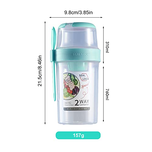 Fresh Salad to Go Container Set, 2022 Keep Fit Salad Meal Shaker Cup with Fork & Salad Dressing Holder, Portable Fruit Vegetable Salad Cup for Lunch