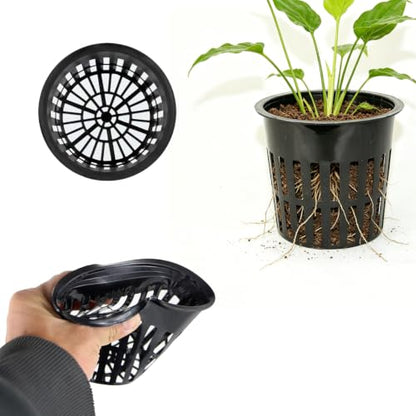 30 Pack 4 Inch Net Pots, Lightweight Slotted Mesh Net Cups for Hydroponics, Economy Hydroponic Pots for Indoor Outdoor Growing - size: 4inch
