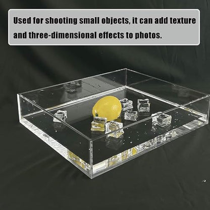 Creative Photography Tray Acrylic Display Cabinet, Transparent Shallow Water Tank Cosmetics Advertising Shooting Props, Thickness 5mm Storage Tray - size: 5.9x5.9x3.9in