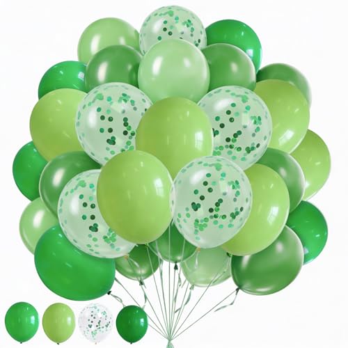 60Pcs Green Balloons Kit, 12 Inch Confetti Balloons for Party Decorations - color: Green