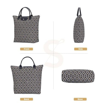 Signare Tapestry Foldable Tote Bag Reusable Shopping Bag Grocery Bag - color: Luxor