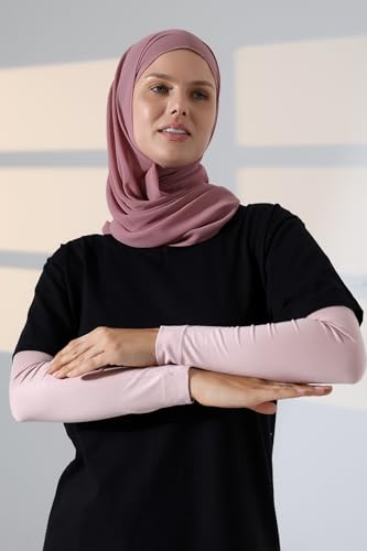 ihvan online, Hijab Sleeves for Women, Muslim Arm Sleeve for Prayer, Women's Soft Stretchy Modest Sleeves to Cover Arms - color: Pink