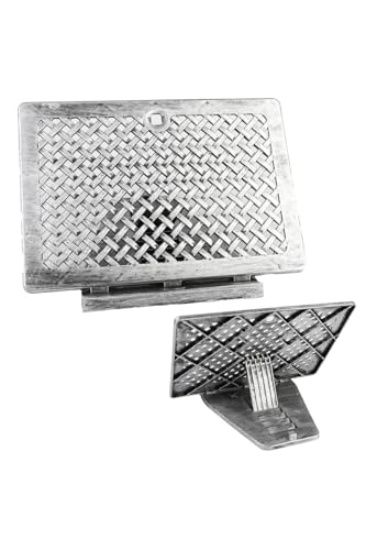 Antique Silver Accented Wooden Book Stand for Desk Tablet Holder Practical Rehal for Quran Books Study - White - White
