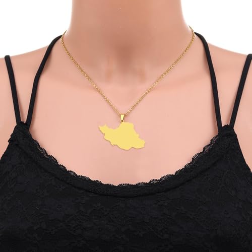 Iran Necklace Iran Map Charm Necklaces Dainty Gold Necklaces for Women Silver Jewelry Gifts for Women - color: A3:Iran Map Necklace