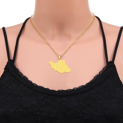 Iran Necklace Iran Map Charm Necklaces Dainty Gold Necklaces for Women Silver Jewelry Gifts for Women - color: A3:Iran Map Necklace