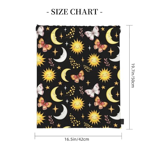 Drawstring Sackpack Goth Butterfly Moth Sun Moon, Water Resistant Gym Sack for Outdoor Camping and Beach - color: Pattern (361)
