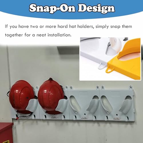 15 Pack No Drill Hard Hat Storage Rack Lightweight, Wall Mount Workshop/Fire Station/Office Helmet Stand Display, Hard Hat Placement Hanging Rack