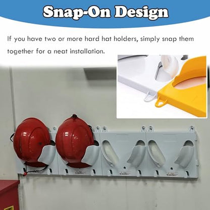 15 Pack No Drill Hard Hat Storage Rack Lightweight, Wall Mount Workshop/Fire Station/Office Helmet Stand Display, Hard Hat Placement Hanging Rack