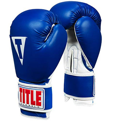 Title Classic Pro Style Training Gloves 3.0 - Boxing Gloves, Boxing Training Gloves, MMA Gloves, Oz Training Gloves, Kickboxing Gloves, Punching Bag Gloves, Sparring Gloves - color: Blue/White, size: 12 oz